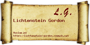 Lichtenstein Gordon névjegykártya